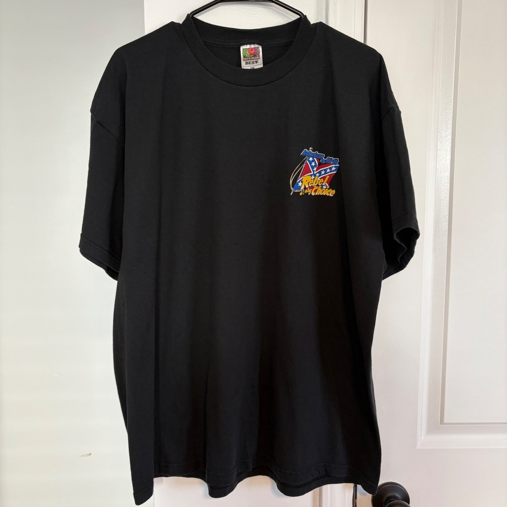 Vintage‎ Rebel By Choice T Shirt XXL Black Biker Southern Outlaw Graphic Tee